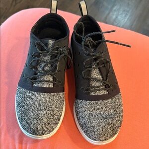 Under Armour Black Knit Lace-Up Sneaker with White Sole